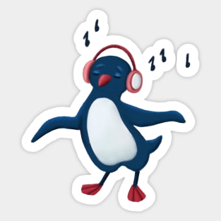 Penguin Music Party Sticker